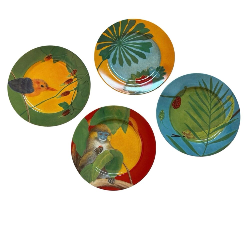 Set of 4 Dzanga-Sangha Rainforest Plates by American Museum of Natural History